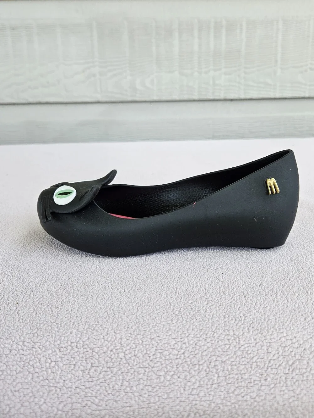 Mel Dreamed by Mini Melissa Ultragirl Black Cat Halloween Slip-On Flats SZ 11